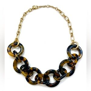 J. Crew Tortoise-Link Necklace with Gold Chain